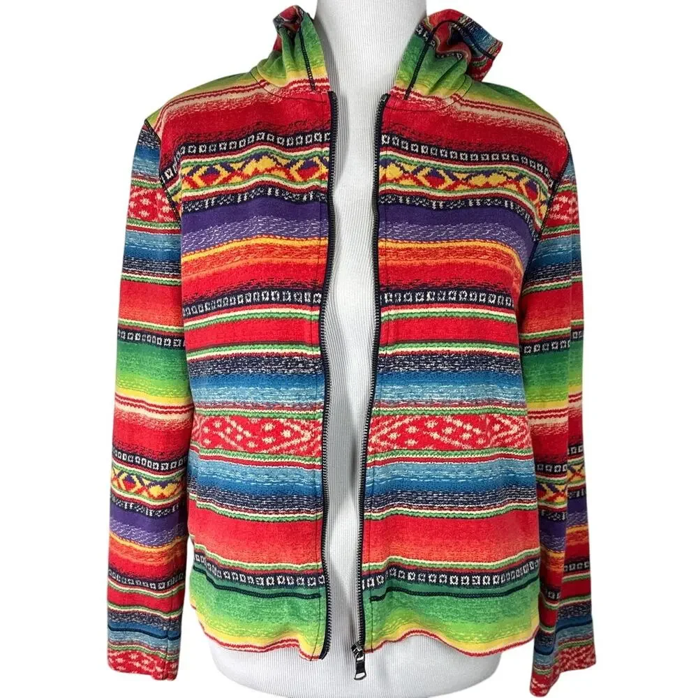 Lauren Jeans Co Ralph Lauren Baja Stripe Zip Hoodie, Rare, Vintage Y2K, XL - Picture 5 of 12